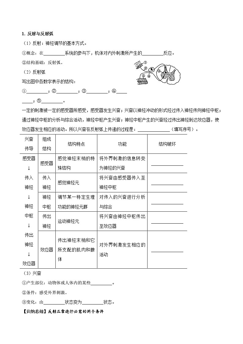 2.2 神经调节的基本方式（学生版）-高二生物同步讲义（人教版选择性必修1）第2页