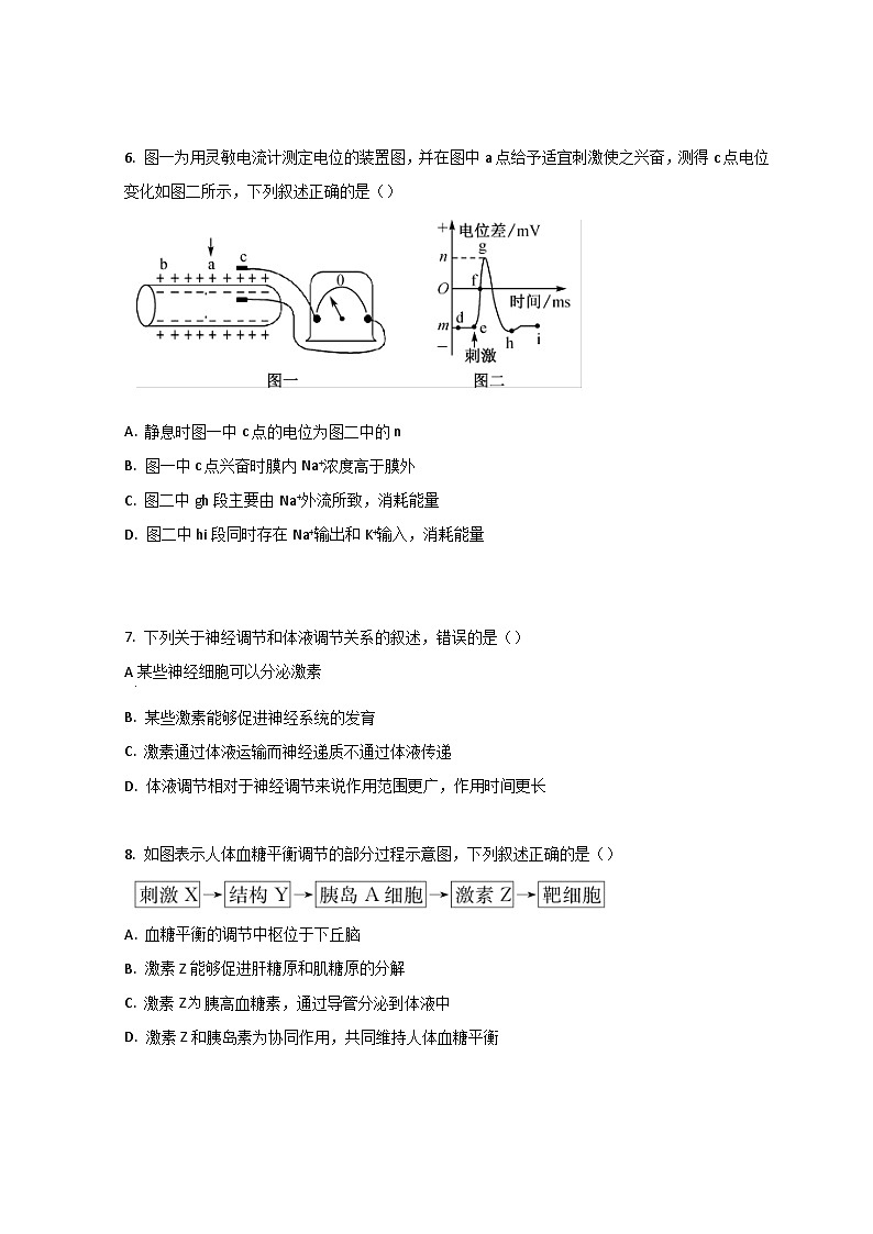 安徽省合肥市第八中学2021-2022学年高二上学期期末考试生物试卷03