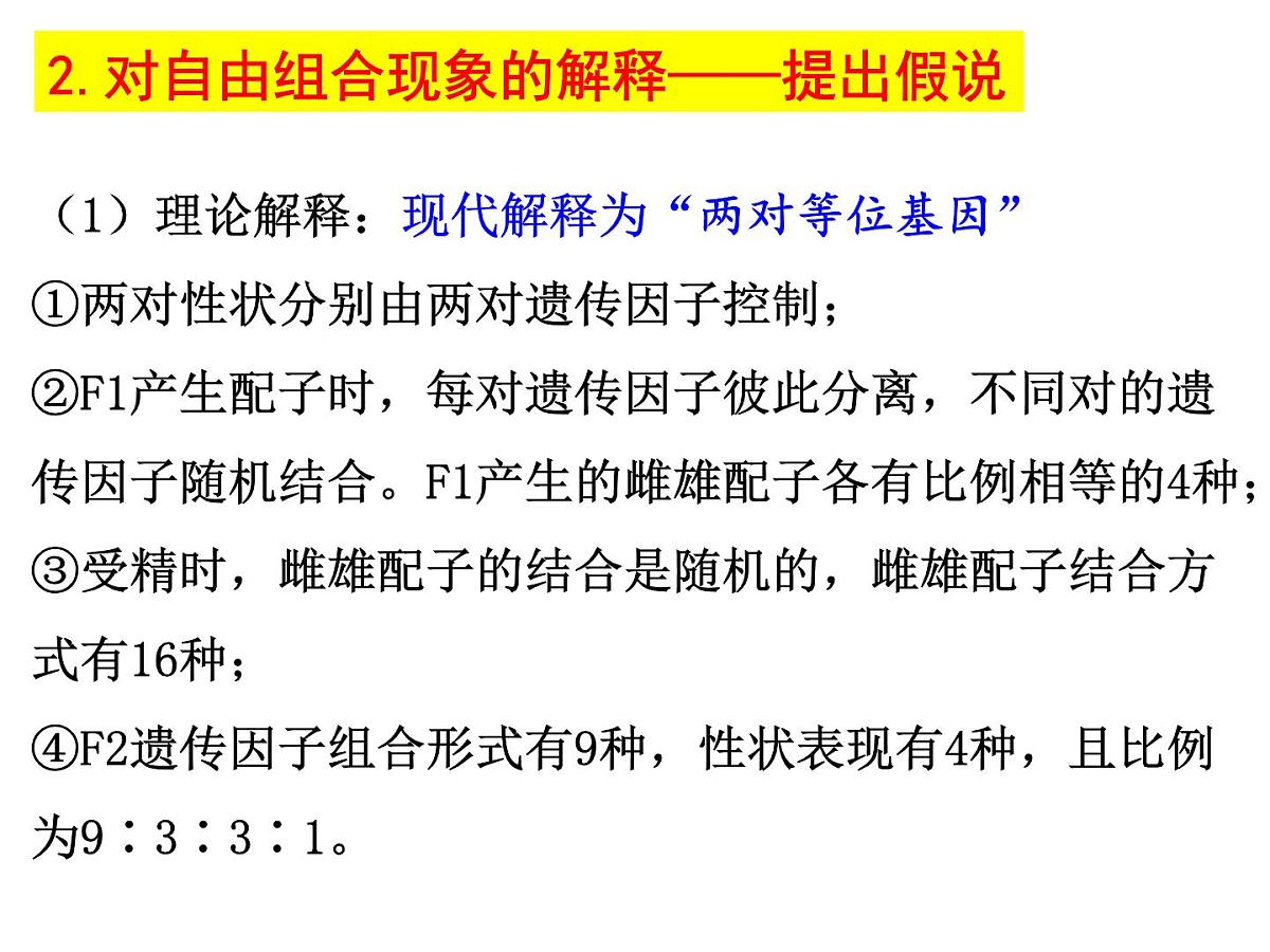 2023届高三生物一轮复习课件： 基因的自由组合定律第5页