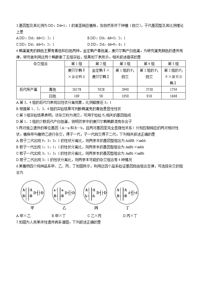河南省信阳市2022-2023学年高一下学期期末教学质量检测生物试题02