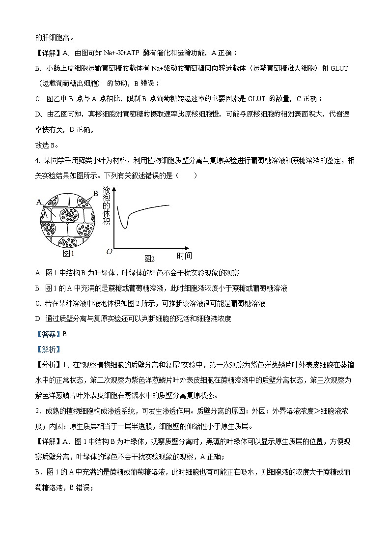 江苏省镇江市句容高级中学2022-2023学年高二下学期期末生物试题（解析版）03
