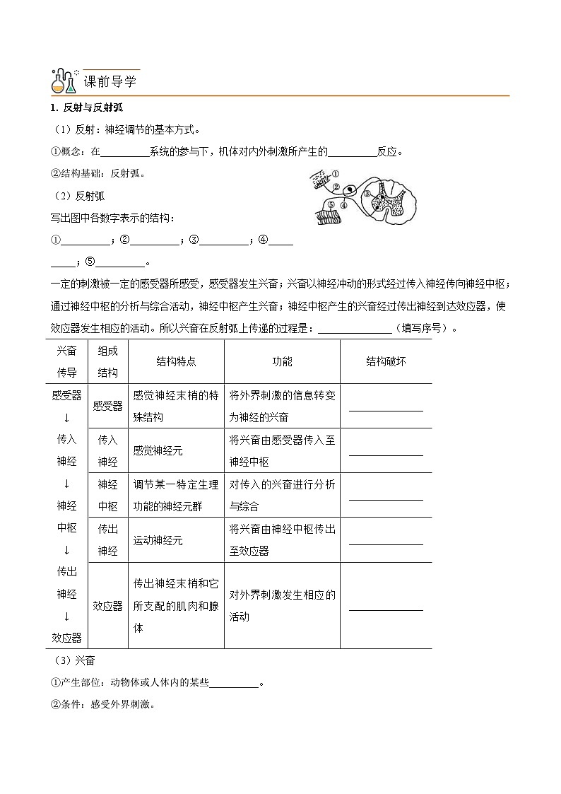 人教版(选择性必修一)高中生物同步精品讲义2.2 神经调节的基本方式（2份打包，原卷版+教师版）02