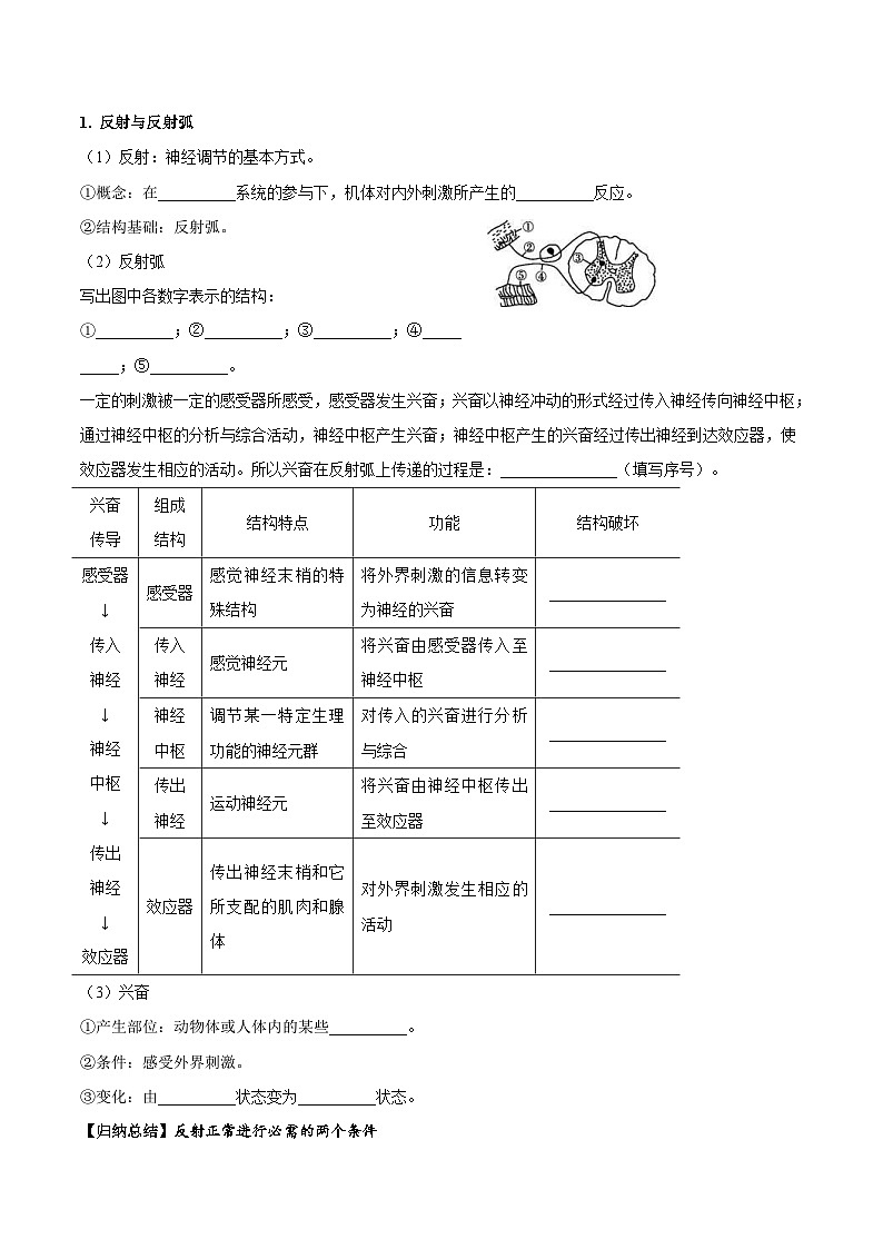 人教版(选择性必修一)高中生物同步精品讲义2.2 神经调节的基本方式（2份打包，原卷版+教师版）02
