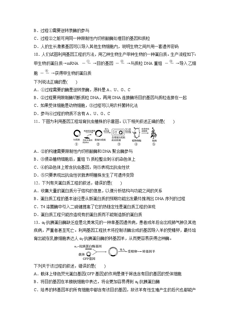 苏教版（2019）高中生物 选择性必修3   第三章 基因工程 章末检测试卷(三)（word版含解析）03