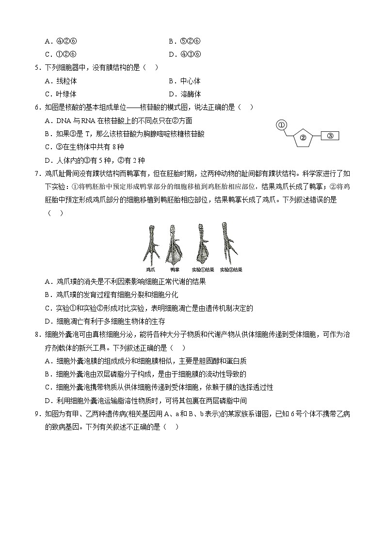 生物-新高三开学摸底考试卷（全国通用，老教材）02