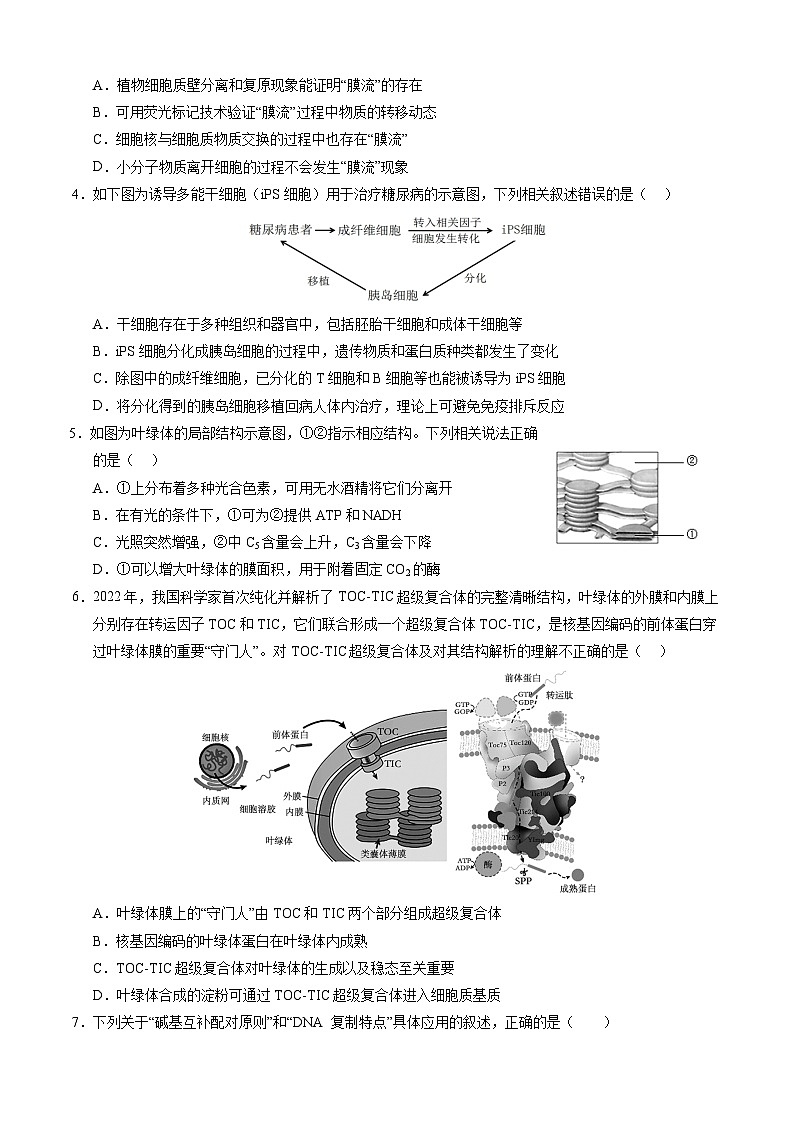 生物-新高三开学摸底考试卷（新教材专用）01(考试版)第2页