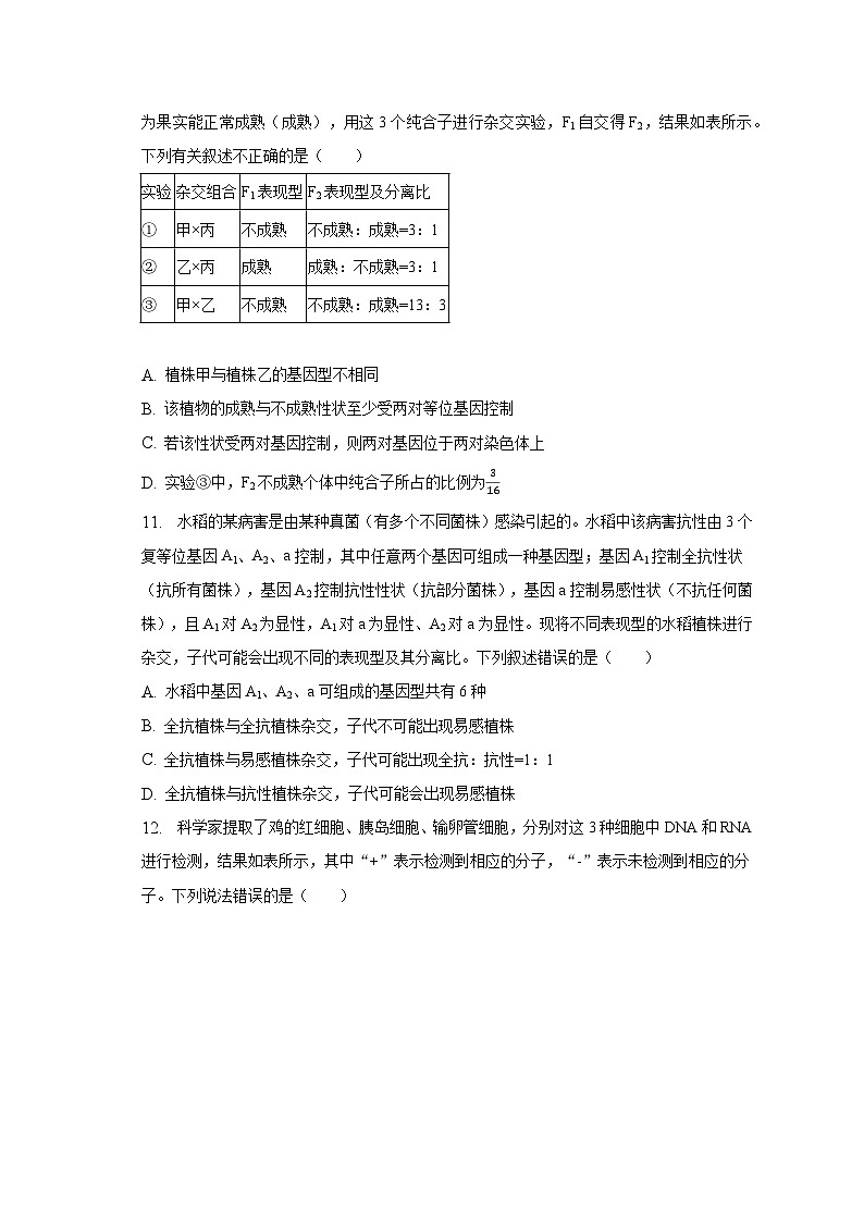 2022-2023学年贵州省安顺市高一（下）期末生物试卷（含解析）03