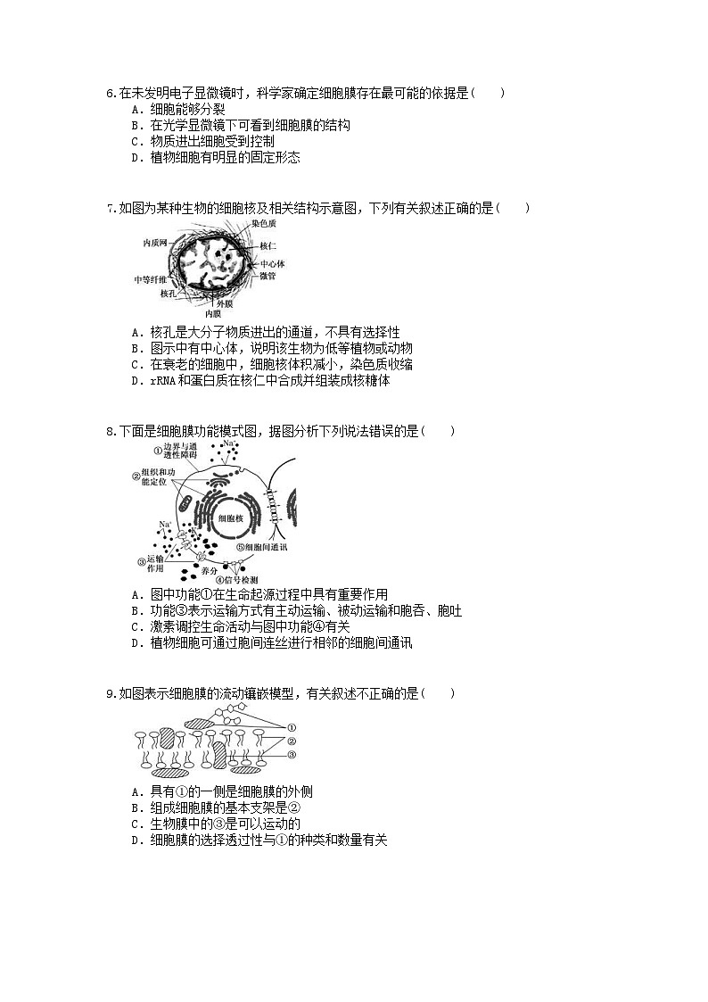 高考生物一轮复习 课后作业本05 细胞膜与细胞核 (含解析)第2页