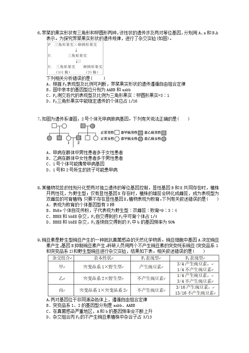 高考生物一轮复习 课后作业本18 遗传规律综合训练(含解析)第2页