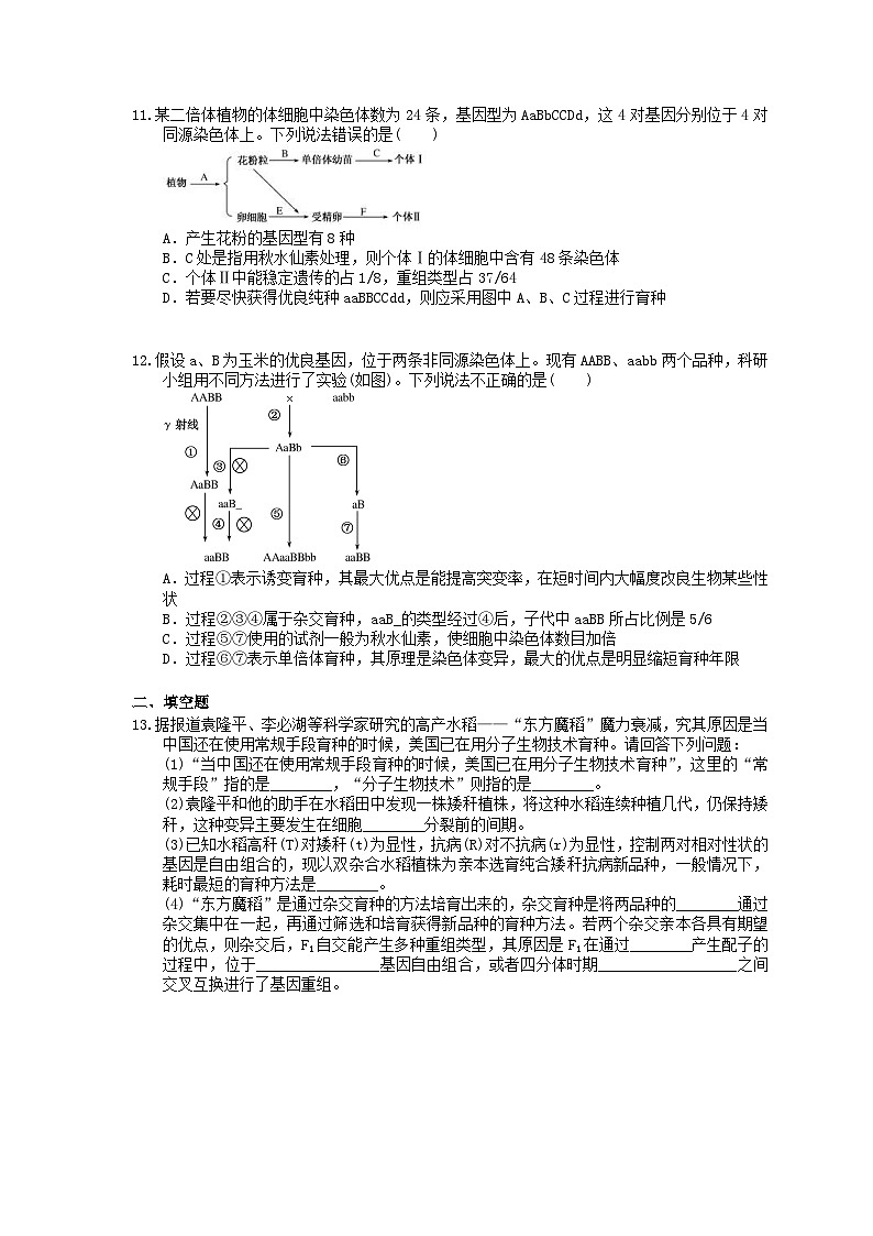 高考生物一轮复习 课后作业本24 从杂交育种到基因工程(含解析)第3页
