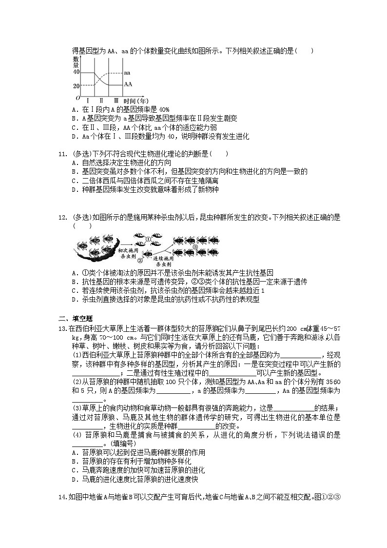 高考生物一轮复习 课后作业本25 现代生物进化理论(含解析)第3页
