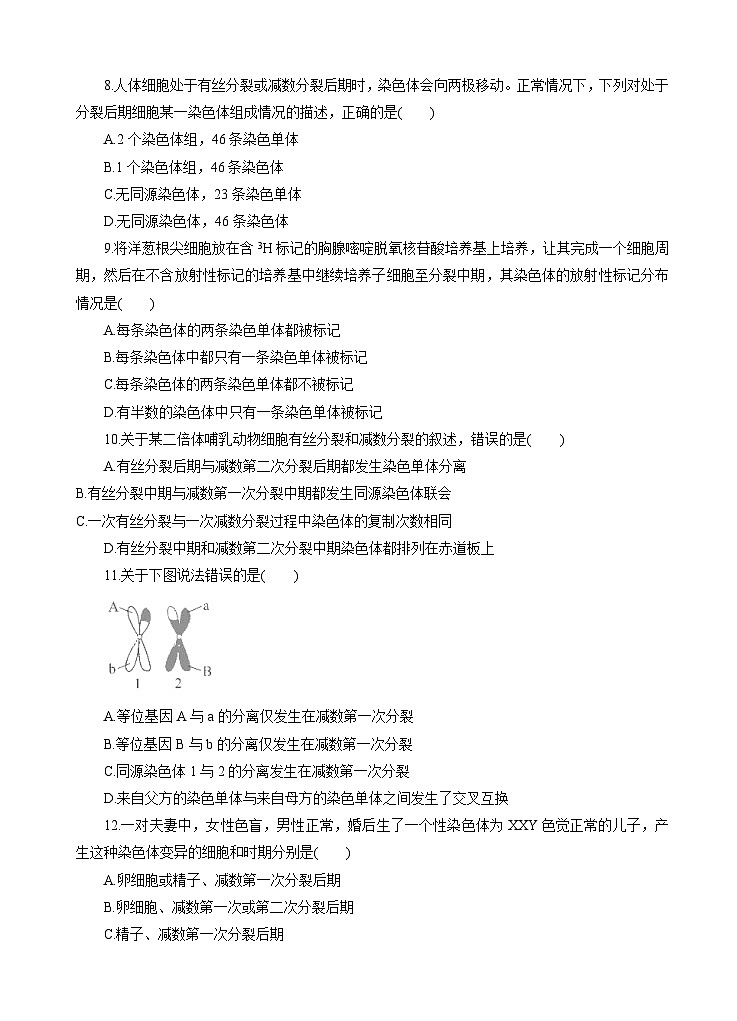 高考生物一轮单元卷：第04单元 细胞的生命历程 A卷（含答案解析）03