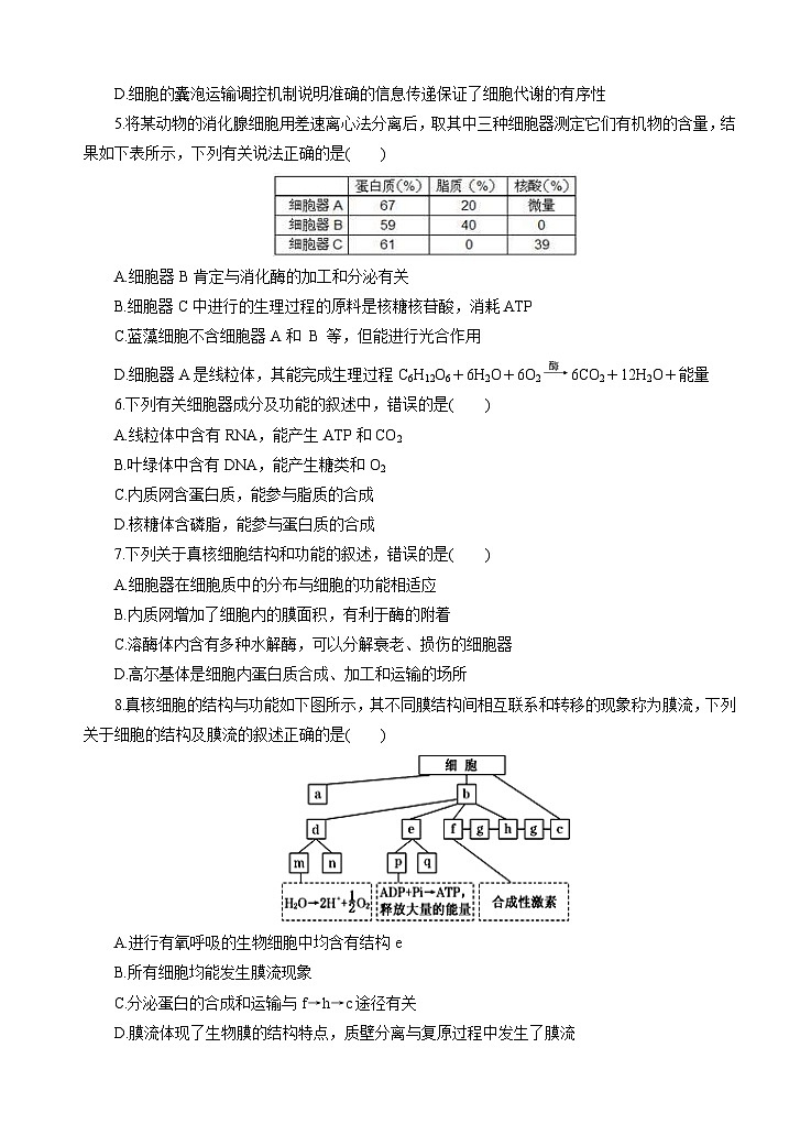 高考生物一轮单元卷：第02单元 细胞的结构和物质的输入、输出 B卷（含答案解析）第2页