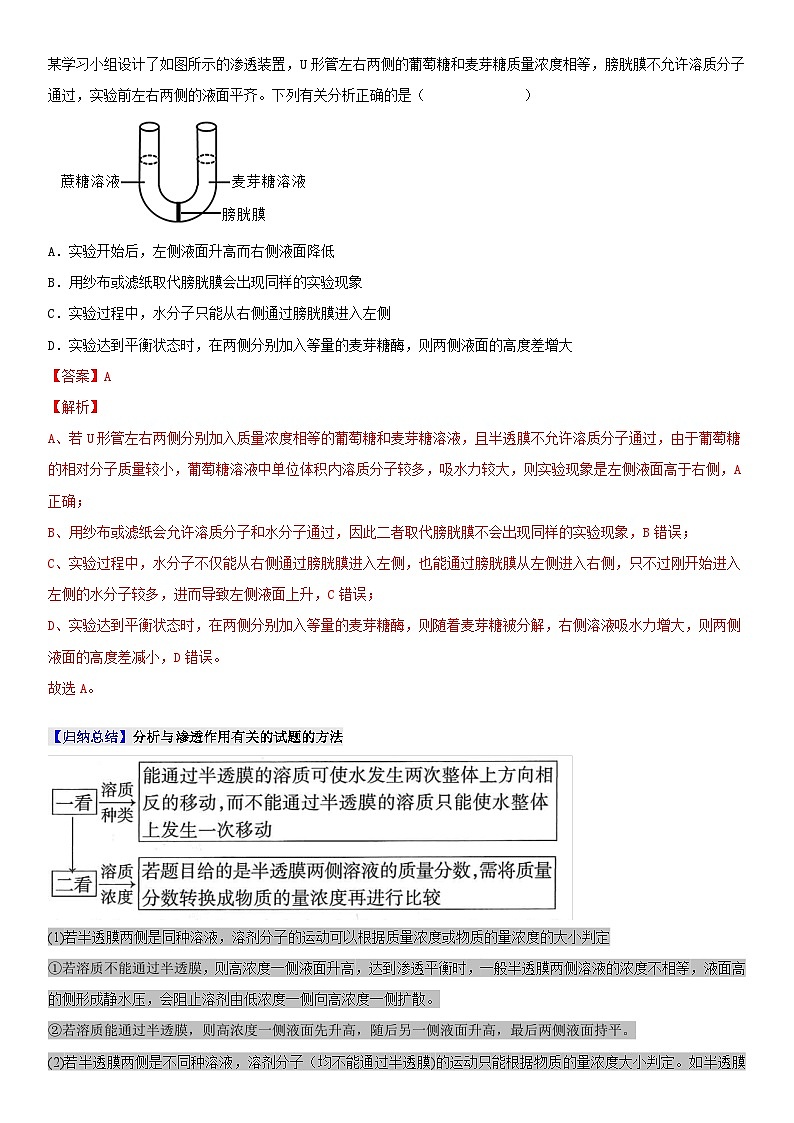 【同步讲义】高中生物（人教版2019）必修第一册--4.1《被动运输》讲义03