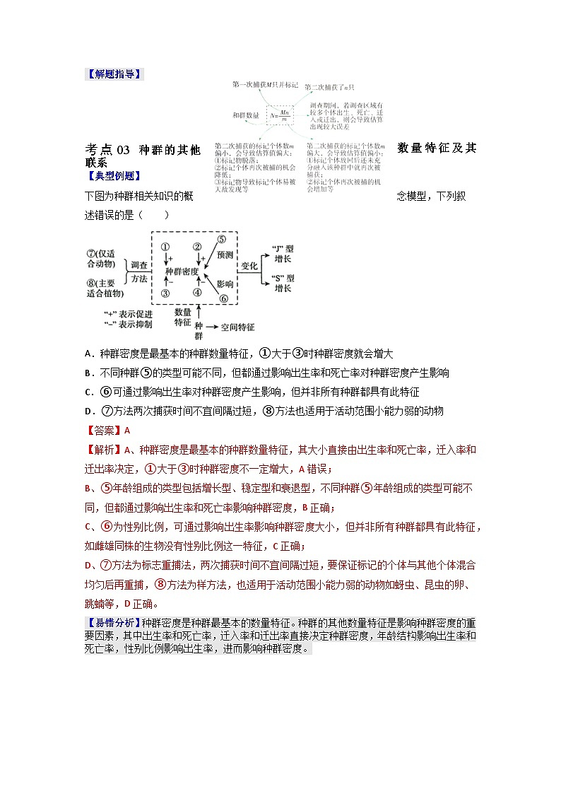 【同步讲义】高中生物（人教版2019）选修第二册--1.1《种群的数量特征》讲义03