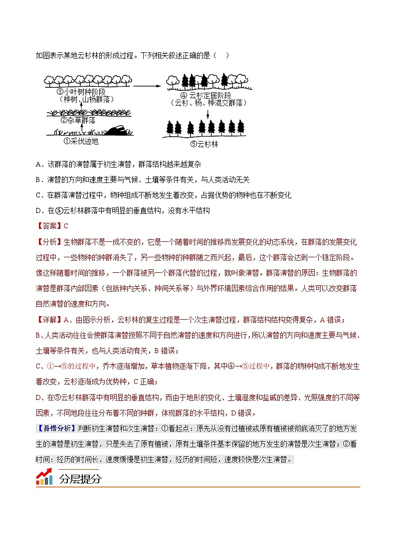 【同步讲义】高中生物（人教版2019）选修第二册--2.3《群落的演替》讲义02