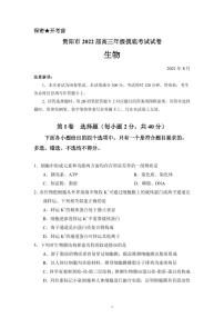 2022届贵州省贵阳市高三上学期8月摸底考试生物试题  PDF版