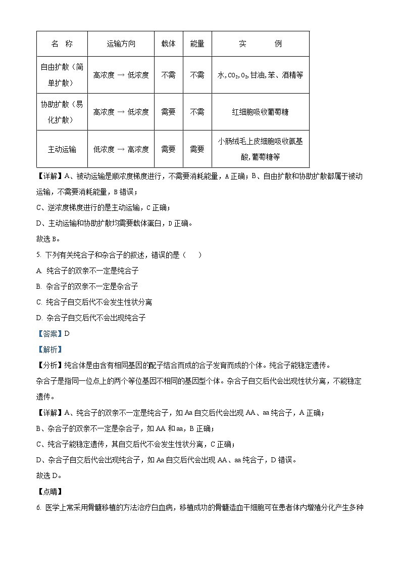 四川省宜宾市叙州区第二中学2022-2023学年高一生物上学期3月月考试题（Word版附解析）03