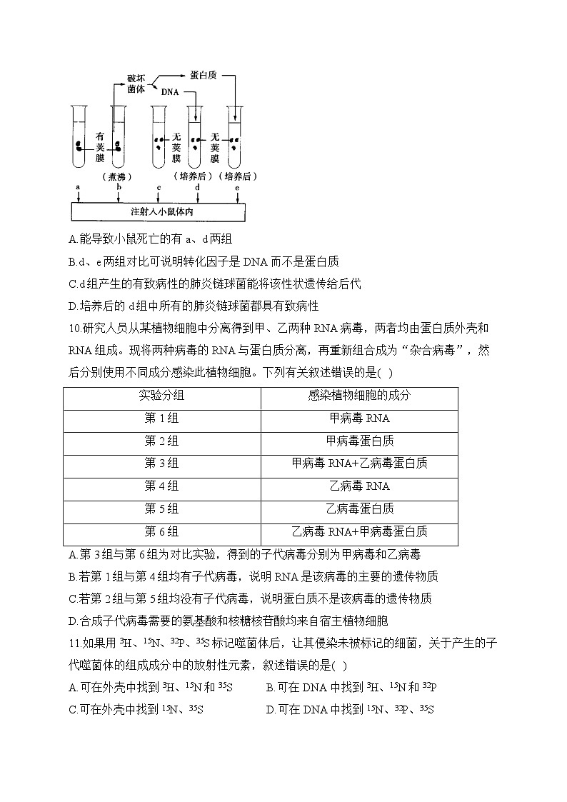高中生物学人教版（2019）必修二 3.1DNA是主要的遗传物质 同步课时训练（word版含解析）第3页