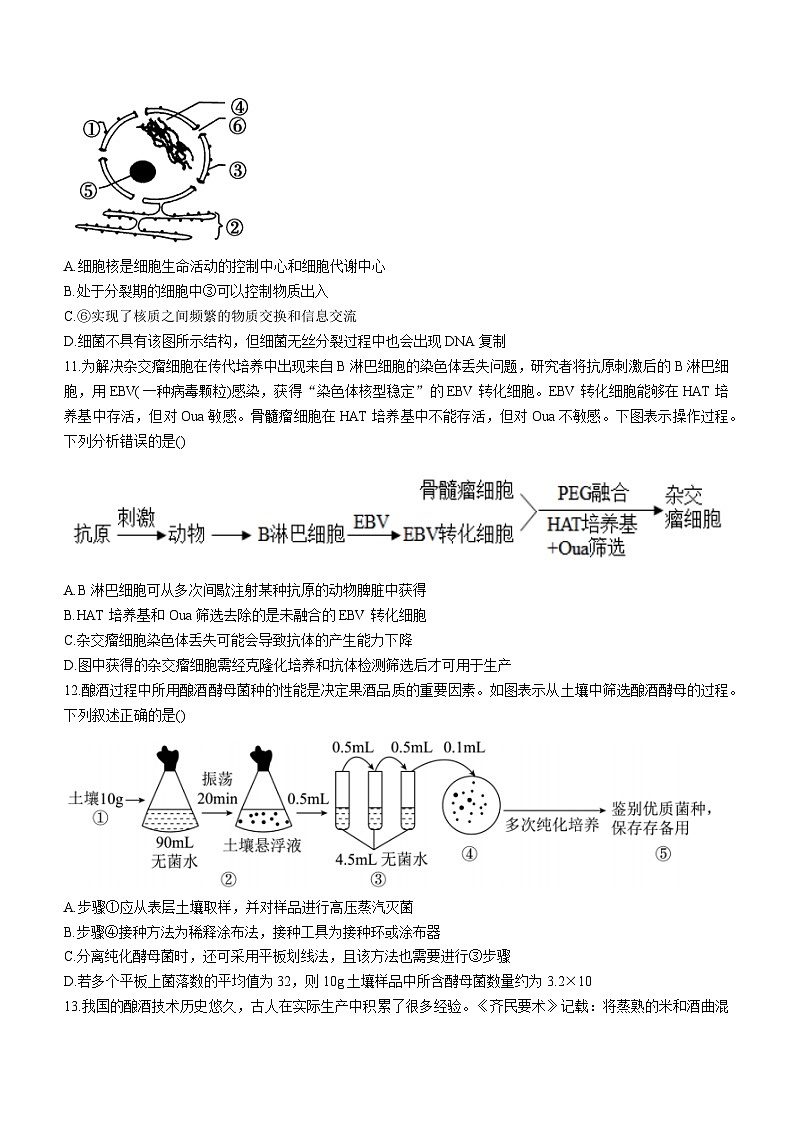 2023“BEST合作体”高二下学期期末联考生物试题含答案03