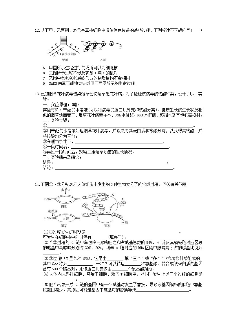 高考生物 二轮专题跟踪练习07 遗传的分子基础(含答案解析)第3页