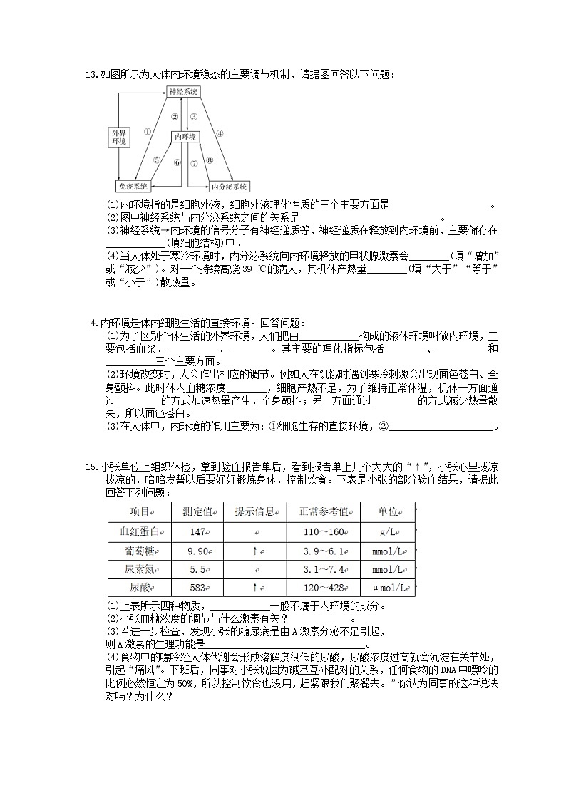 高考生物 二轮专题跟踪练习11 人体的内环境与稳态(含答案解析)第3页