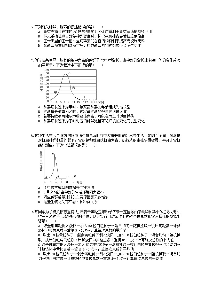 高考生物 二轮专题跟踪练习14 种群与群落(含答案解析)第2页