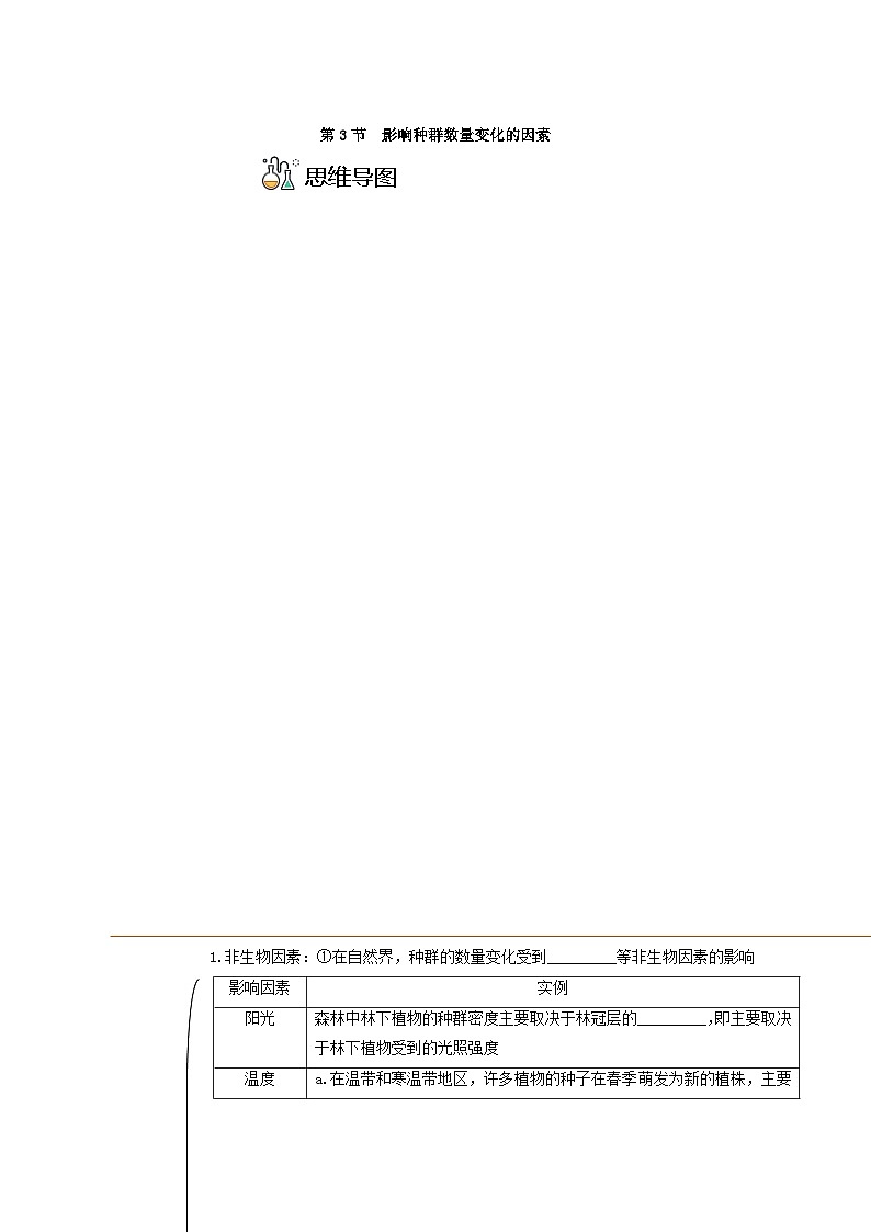 1.3 影响种群数量变化的因素（学生版） 第1页