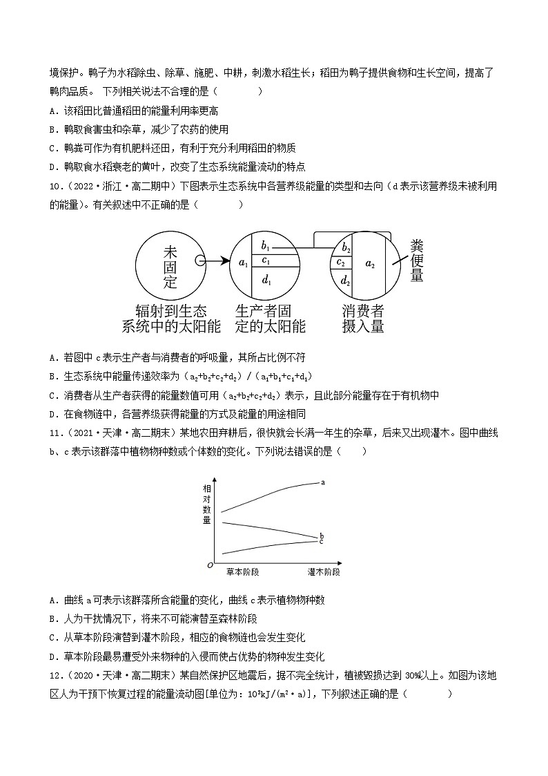 高二生物分层训练AB卷（人教版2019选择性必修2）第3章 生态系统及其稳定性（B卷·能力提升练）03