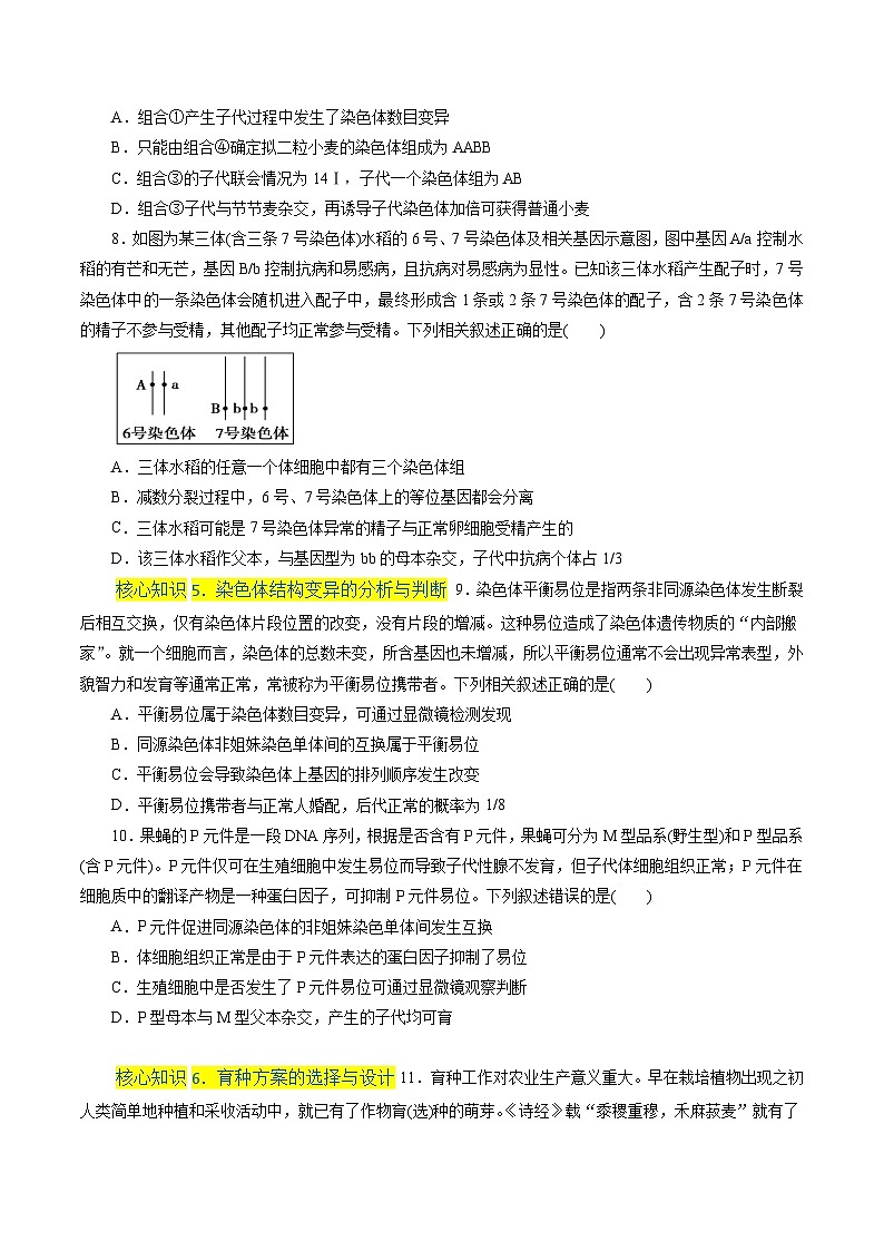 高一生物分层训练AB卷（人教版2019必修2）第5章  基因突变及其他变异（A卷·知识通关练）03