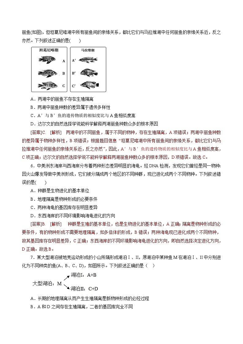 高一生物分层训练AB卷（人教版2019必修2）第6章  生物的进化（A卷·知识通关练）03