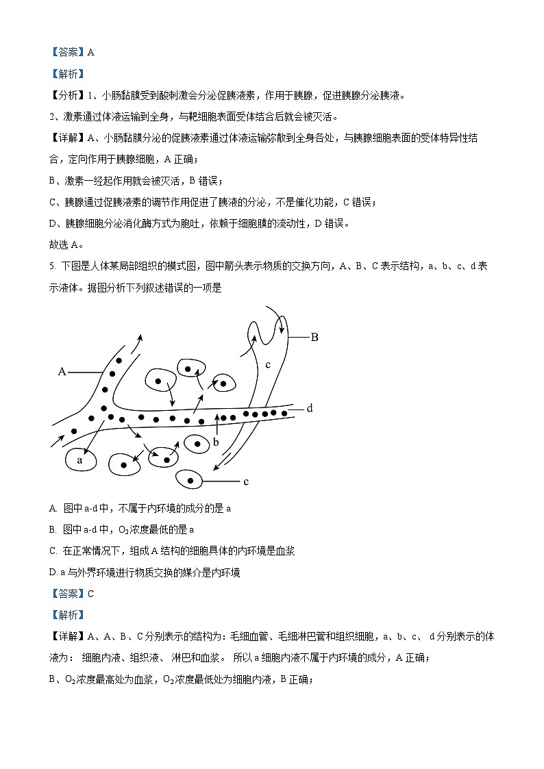 浙江省杭州市等4地杭州市余杭高级中学等4校2022-2023学年高二生物上学期3月月考试题（Word版附解析）第3页