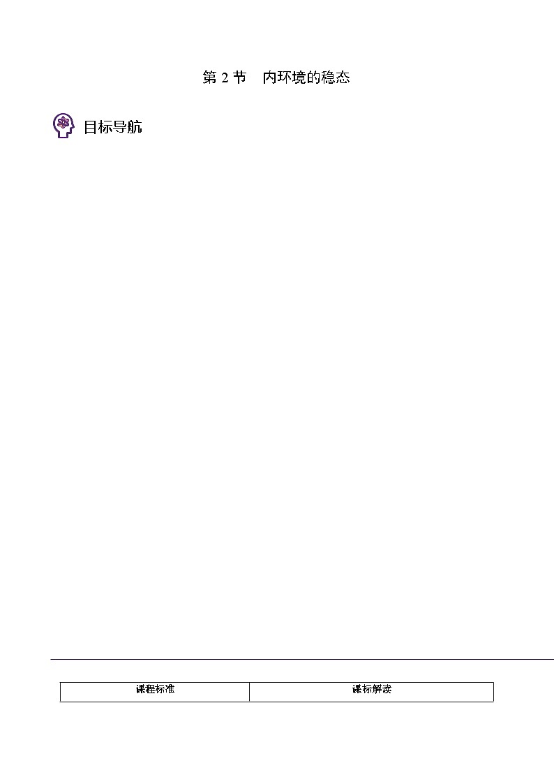 高二生物同步 讲义（人教版2019选择性必修1）1.2 内环境稳态01