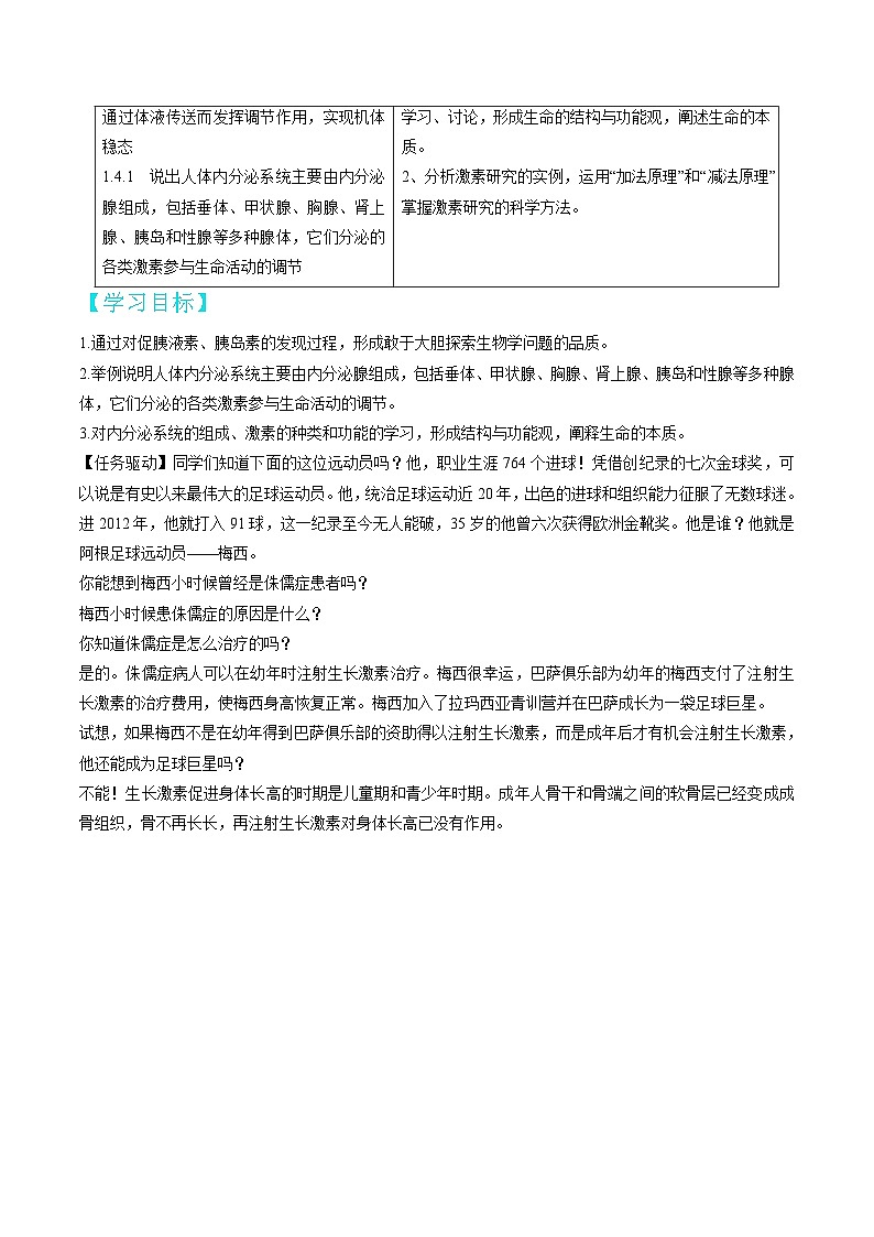 高二生物同步 讲义（人教版2019选择性必修1）3.1 激素与内分泌系统02