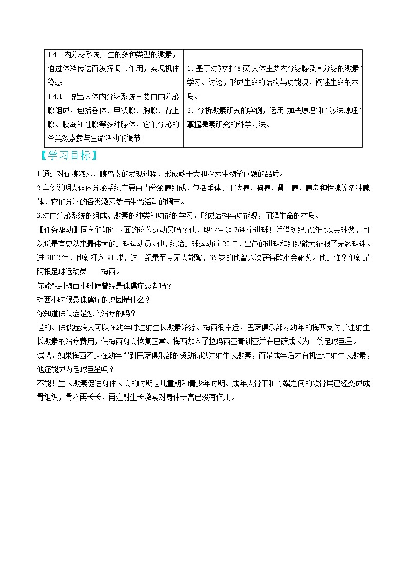 高二生物同步 讲义（人教版2019选择性必修1）3.1 激素与内分泌系统02