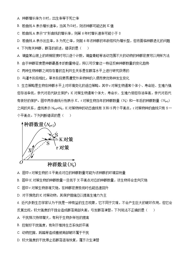 2023重庆市长寿中学校高二4月期中生物试题含解析02