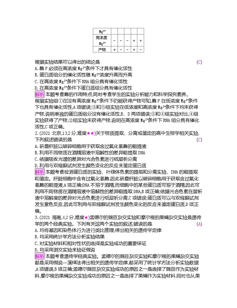 专题21 实验与探究-【十年高考】备战2023年高考生物真题分类解析与应试策略（Word版）第2页