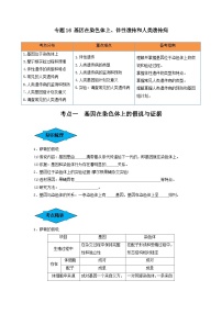 专题16 基因在染色体上、伴性遗传和人类遗传病（串讲）-备战2024年高考生物一轮复习串讲精练（新高考专用）（原卷版）