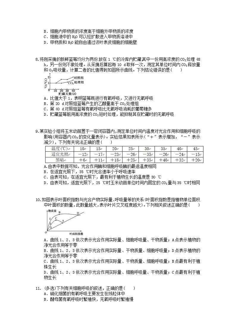 高考生物 三轮冲刺练习 生物的新陈代谢 一(20题含答案解析)第2页