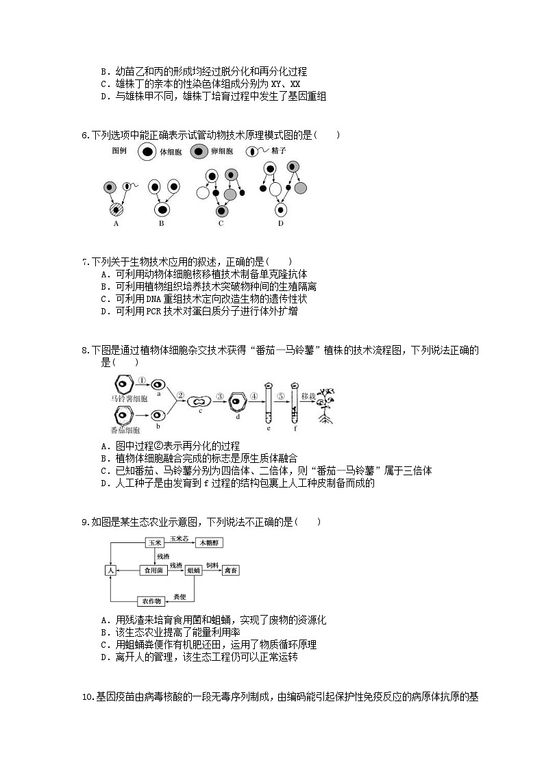 高考生物 三轮冲刺练习 现代生物科技 一(20题含答案解析)02