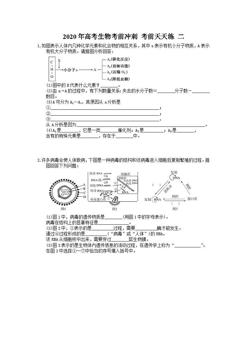 高考生物考前冲刺 考前天天练 二（含答案解析）第1页
