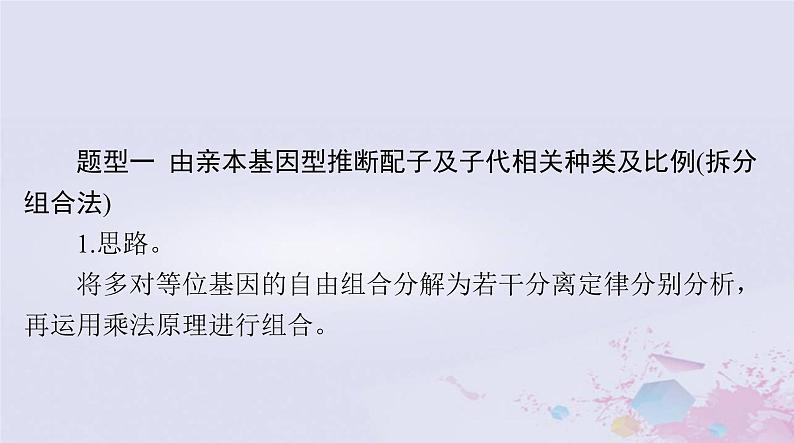 2024届高考生物一轮总复习必修2小专题二基因的分离定律自由组合定律的应用及计算方法突破课件第2页