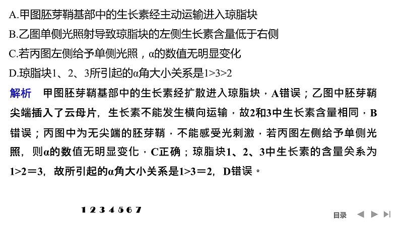 2024年高考生物大一轮选择性必修1复习课件：热点微练9 与植物激素相关的实验设计第7页