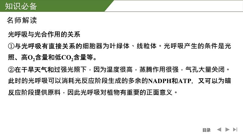 2024年高中生物大一轮复习必修一课件：微专题3 光呼吸、C4植物等特殊代谢类型第3页