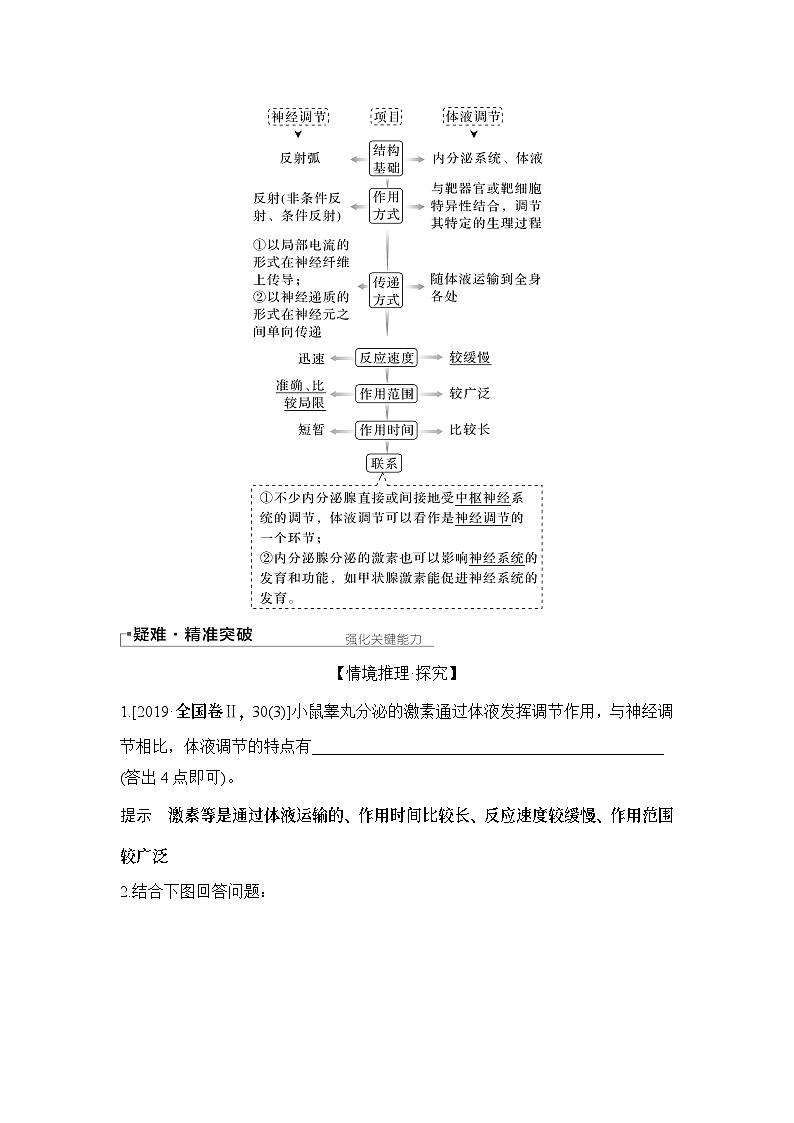 2024年高考生物大一轮选择性必修1复习讲义：第33讲　体液调节与神经调节的关系02