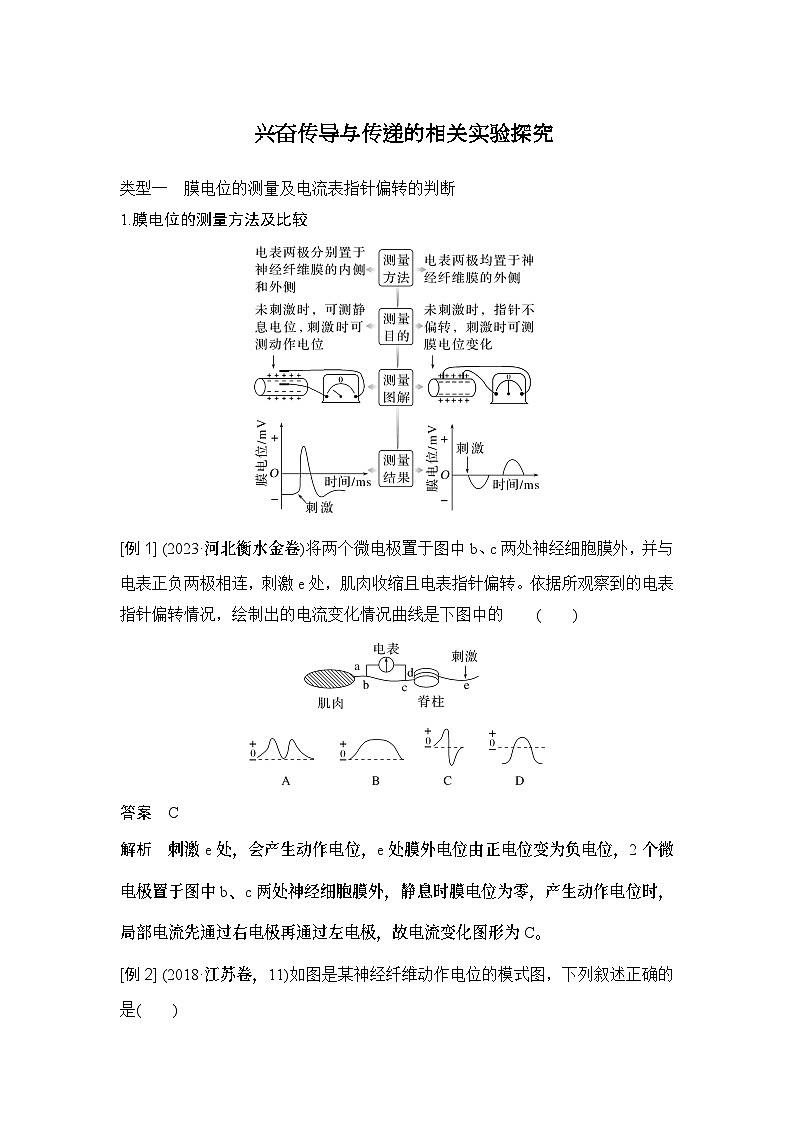 2024年高考生物大一轮选择性必修1复习讲义：微专题7 兴奋传导与传递的相关实验探究第1页