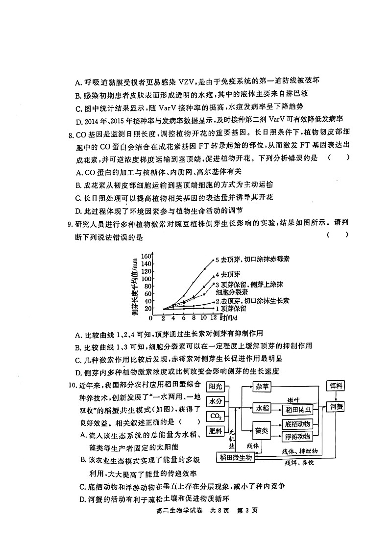 2023铜仁高二下学期期末质量监测生物试题PDF版含答案第3页