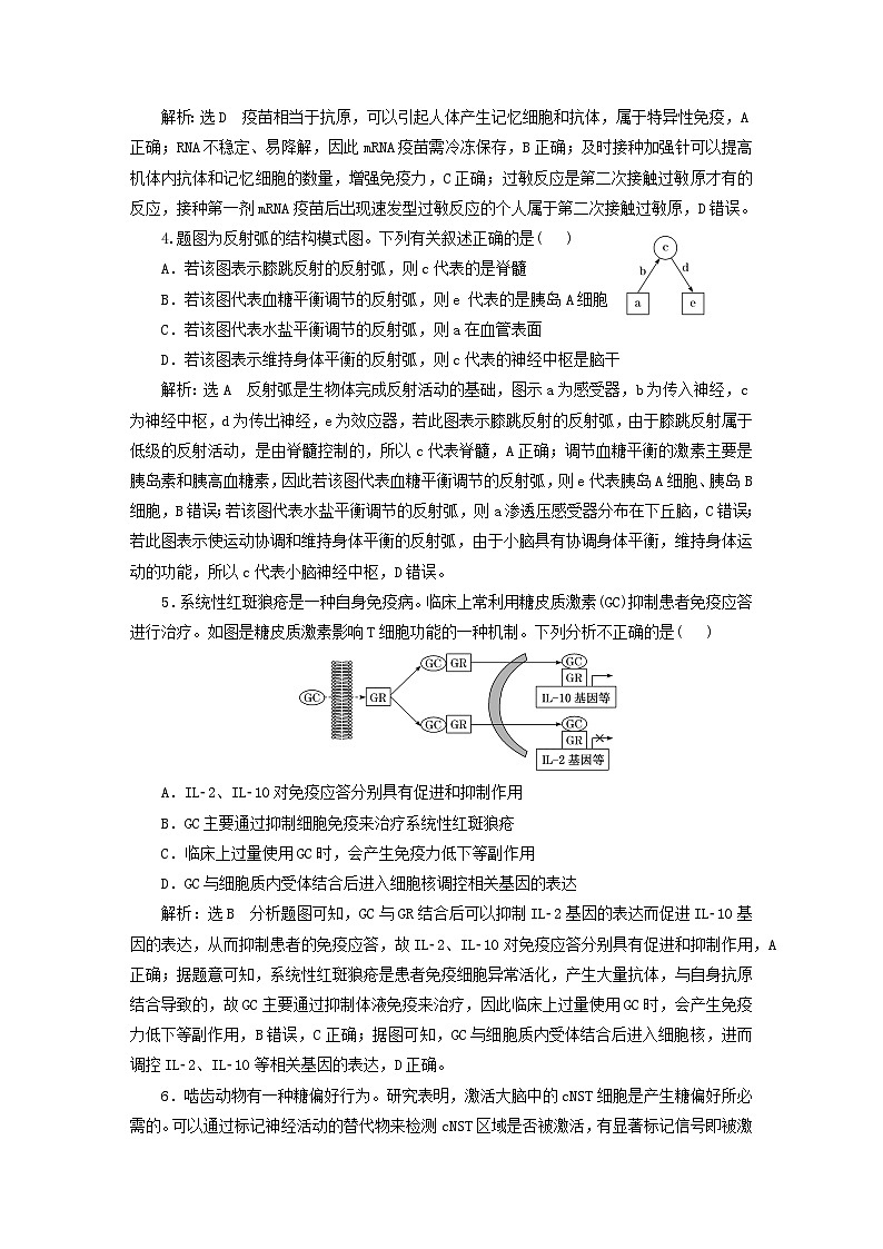 2024届高考生物一轮总复习阶段验收评价四稳态与调节第2页