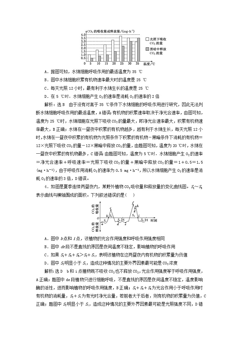 2024届高考生物一轮总复习课时验收评价十三细胞呼吸和光合作用的影响因素第2页