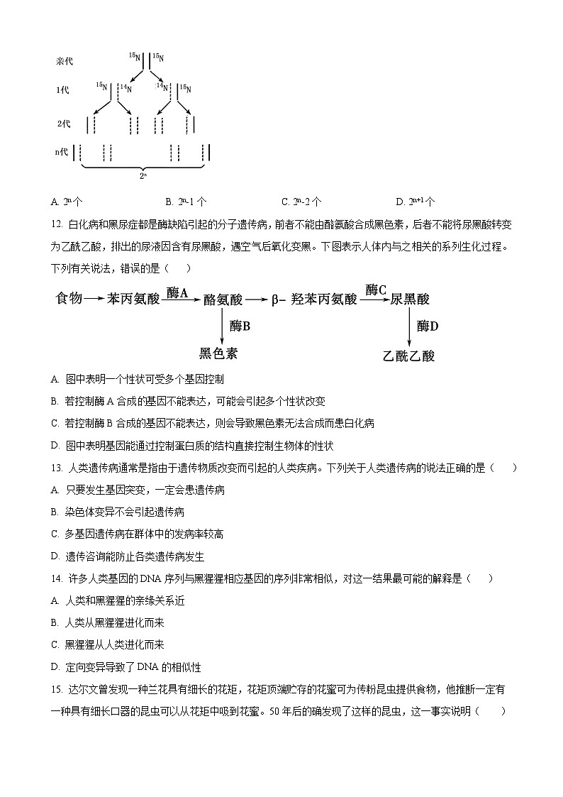 2023咸阳高一下学期期末生物试题含解析03